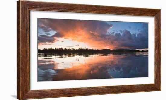 Sunset at Mouth of Androscoggin River and Magalloway River at Lake Umbagog, New Hampshire, USA-Huntstock-Framed Photographic Print