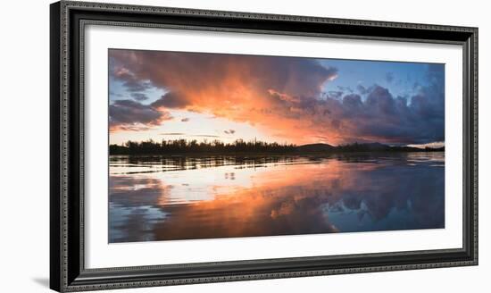 Sunset at Mouth of Androscoggin River and Magalloway River at Lake Umbagog, New Hampshire, USA-Huntstock-Framed Photographic Print