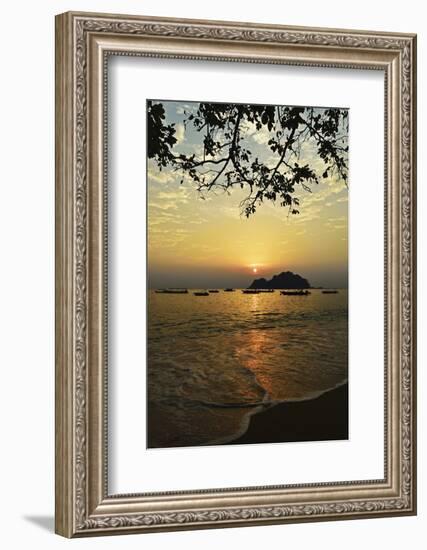 Sunset at Nipah Bay and Coral Island, Pulau Pangkor (Pangkor Island), Perak, Malaysia, Asia-Jochen Schlenker-Framed Photographic Print