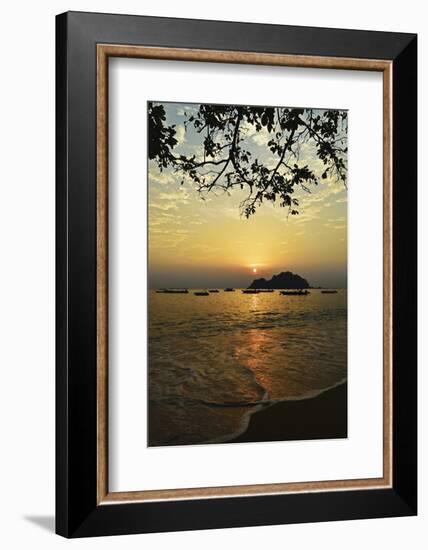 Sunset at Nipah Bay and Coral Island, Pulau Pangkor (Pangkor Island), Perak, Malaysia, Asia-Jochen Schlenker-Framed Photographic Print