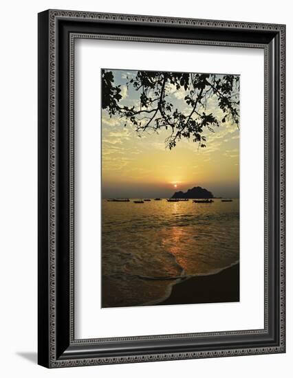 Sunset at Nipah Bay and Coral Island, Pulau Pangkor (Pangkor Island), Perak, Malaysia, Asia-Jochen Schlenker-Framed Photographic Print