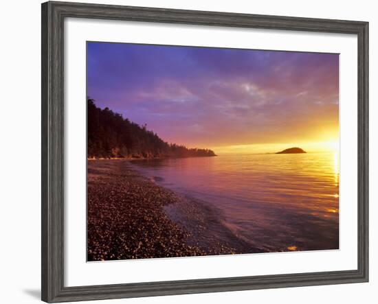 Sunset at North Beach at Deception Pass State Park, Washington, USA-Chuck Haney-Framed Photographic Print