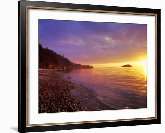 Sunset at North Beach at Deception Pass State Park, Washington, USA-Chuck Haney-Framed Photographic Print