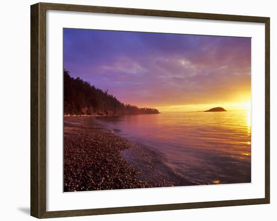 Sunset at North Beach at Deception Pass State Park, Washington, USA-Chuck Haney-Framed Photographic Print