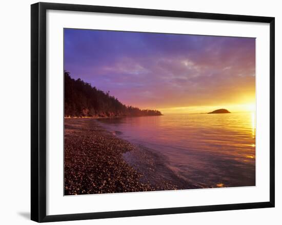 Sunset at North Beach at Deception Pass State Park, Washington, USA-Chuck Haney-Framed Photographic Print