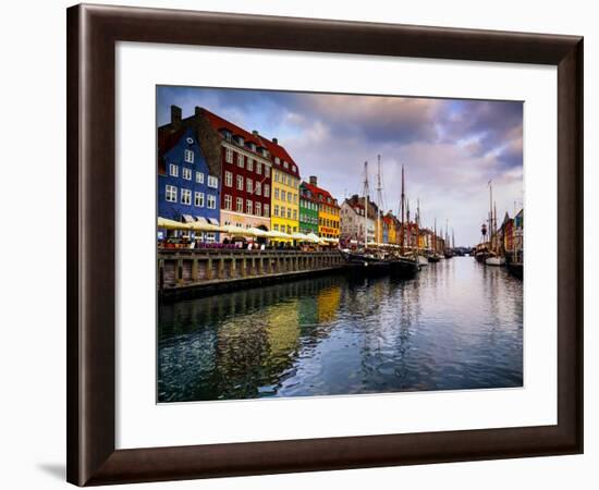 Sunset at Nyhavn, Copenhagen, Denmark, Scandinavia, Europe-Jim Nix-Framed Photographic Print