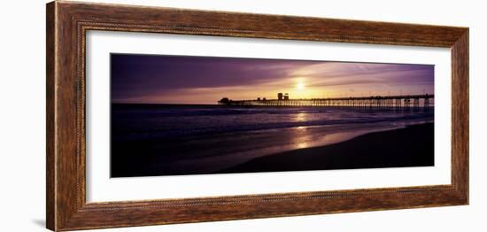 Sunset at Oceanside Pier, Oceanside, California, USA-null-Framed Photographic Print