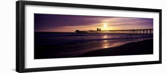 Sunset at Oceanside Pier, Oceanside, California, USA-null-Framed Photographic Print