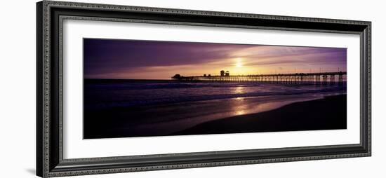 Sunset at Oceanside Pier, Oceanside, California, USA-null-Framed Photographic Print