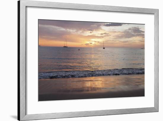 Sunset at Playa De Las Vistas Beach, Los Cristianos, Canary Islands-Markus Lange-Framed Photographic Print