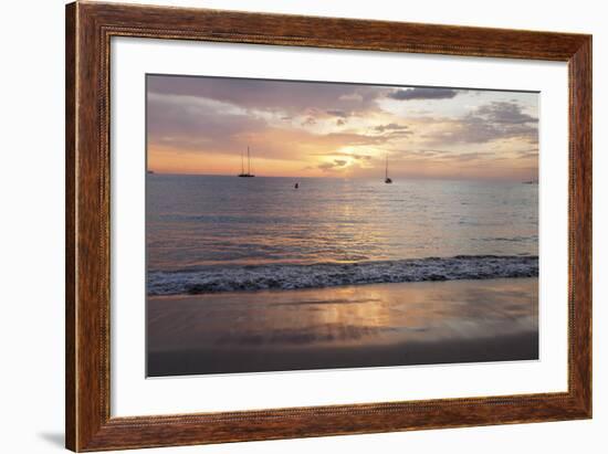 Sunset at Playa De Las Vistas Beach, Los Cristianos, Canary Islands-Markus Lange-Framed Photographic Print