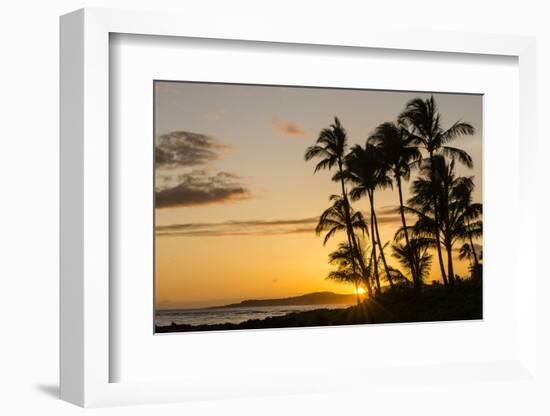 Sunset at Poipu Beach, Kauai, Hawaii, United States of America, Pacific-Michael DeFreitas-Framed Photographic Print