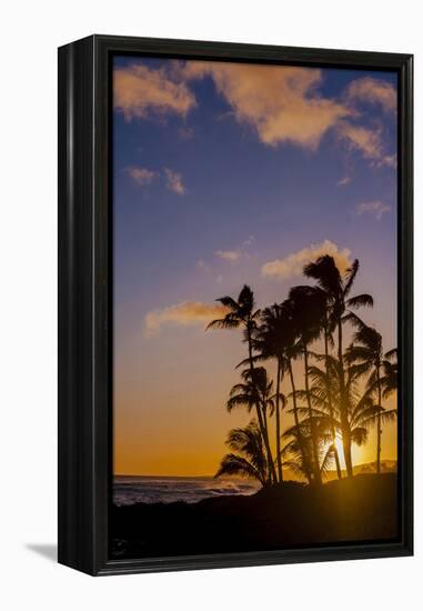 Sunset at Poipu Beach, Kauai, Hawaii, USA-Richard Duval-Framed Premier Image Canvas