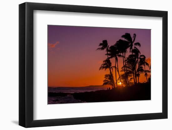 Sunset at Poipu Beach, Kauai, Hawaii, USA-Richard Duval-Framed Photographic Print