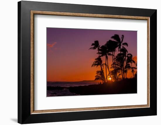 Sunset at Poipu Beach, Kauai, Hawaii, USA-Richard Duval-Framed Photographic Print