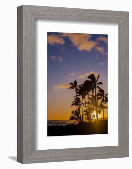 Sunset at Poipu Beach, Kauai, Hawaii, USA-Richard Duval-Framed Photographic Print