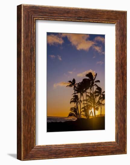 Sunset at Poipu Beach, Kauai, Hawaii, USA-Richard Duval-Framed Photographic Print