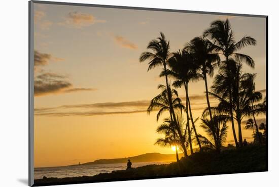 Sunset at Poipu Beach, Kauai, Hawaii-Michael DeFreitas-Mounted Photographic Print