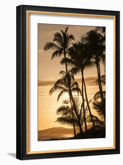 Sunset at Poipu Beach, Kauai, Hawaii-Michael DeFreitas-Framed Photographic Print