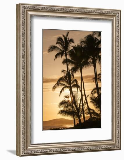 Sunset at Poipu Beach, Kauai, Hawaii-Michael DeFreitas-Framed Photographic Print