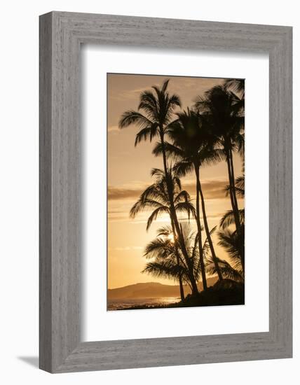 Sunset at Poipu Beach, Kauai, Hawaii-Michael DeFreitas-Framed Photographic Print