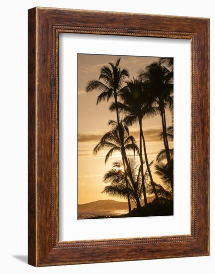 Sunset at Poipu Beach, Kauai, Hawaii-Michael DeFreitas-Framed Photographic Print