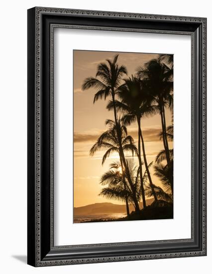 Sunset at Poipu Beach, Kauai, Hawaii-Michael DeFreitas-Framed Photographic Print