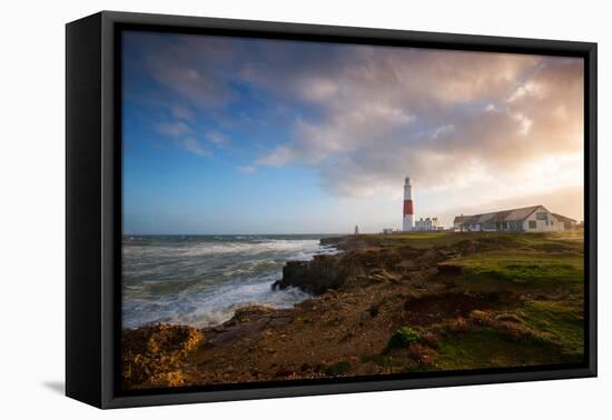 Sunset at Portland Bill in Dorset, England UK-Tracey Whitefoot-Framed Premier Image Canvas