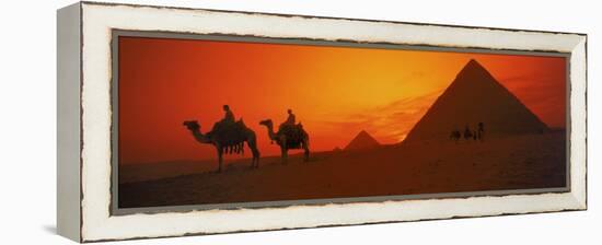 Sunset at Pyramids of Giza, Cairo, Egypt-Bill Bachmann-Framed Premier Image Canvas