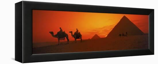 Sunset at Pyramids of Giza, Cairo, Egypt-Bill Bachmann-Framed Premier Image Canvas