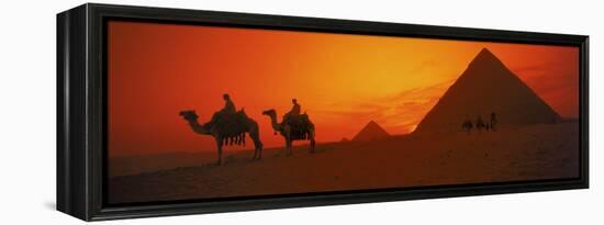 Sunset at Pyramids of Giza, Cairo, Egypt-Bill Bachmann-Framed Premier Image Canvas