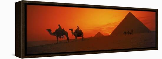 Sunset at Pyramids of Giza, Cairo, Egypt-Bill Bachmann-Framed Premier Image Canvas