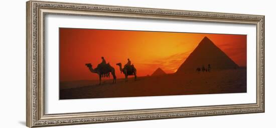 Sunset at Pyramids of Giza, Cairo, Egypt-Bill Bachmann-Framed Photographic Print