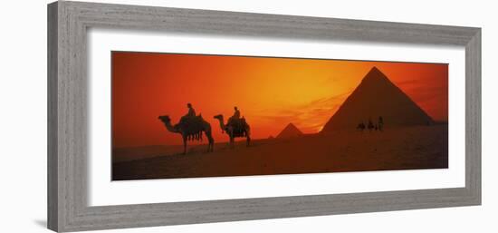 Sunset at Pyramids of Giza, Cairo, Egypt-Bill Bachmann-Framed Photographic Print