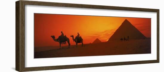 Sunset at Pyramids of Giza, Cairo, Egypt-Bill Bachmann-Framed Photographic Print