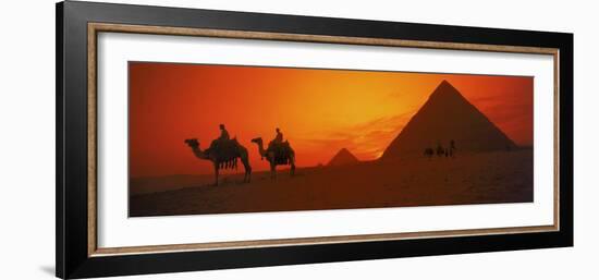 Sunset at Pyramids of Giza, Cairo, Egypt-Bill Bachmann-Framed Photographic Print