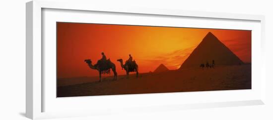 Sunset at Pyramids of Giza, Cairo, Egypt-Bill Bachmann-Framed Photographic Print