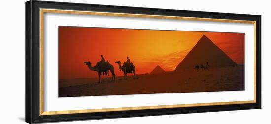 Sunset at Pyramids of Giza, Cairo, Egypt-Bill Bachmann-Framed Photographic Print