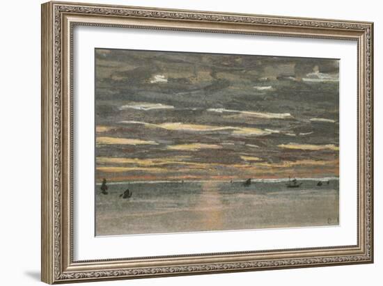 Sunset at Sea, 1865-1870-Claude Monet-Framed Giclee Print