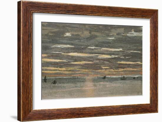 Sunset at Sea, 1865-1870-Claude Monet-Framed Giclee Print