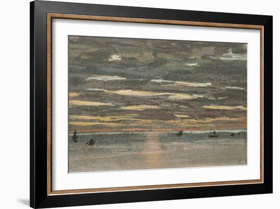 Sunset at Sea, 1865-1870-Claude Monet-Framed Giclee Print