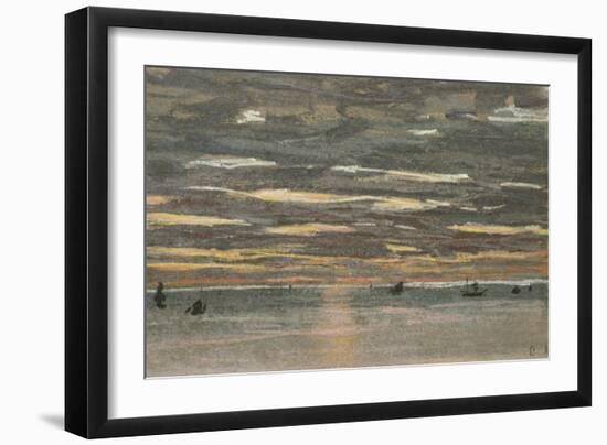 Sunset at Sea, 1865-1870-Claude Monet-Framed Giclee Print