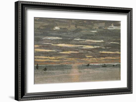 Sunset at Sea, 1865-1870-Claude Monet-Framed Giclee Print