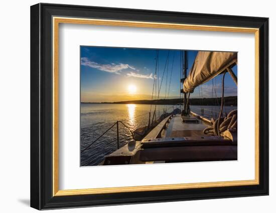 Sunset at Sea on aboard Yacht Sailing-Alan64-Framed Photographic Print