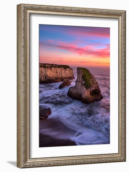 Sunset at Shark Fin Cove, Davenport, Santa Cruz, Pacific Ocean-Vincent James-Framed Photographic Print