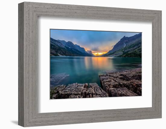 Sunset at St. Mary Lake, Glacier National Park, MT-kan_khampanya-Framed Photographic Print