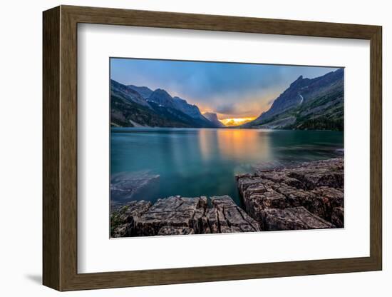 Sunset at St. Mary Lake, Glacier National Park, MT-kan_khampanya-Framed Photographic Print