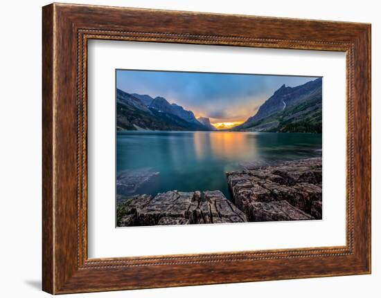 Sunset at St. Mary Lake, Glacier National Park, MT-kan_khampanya-Framed Photographic Print