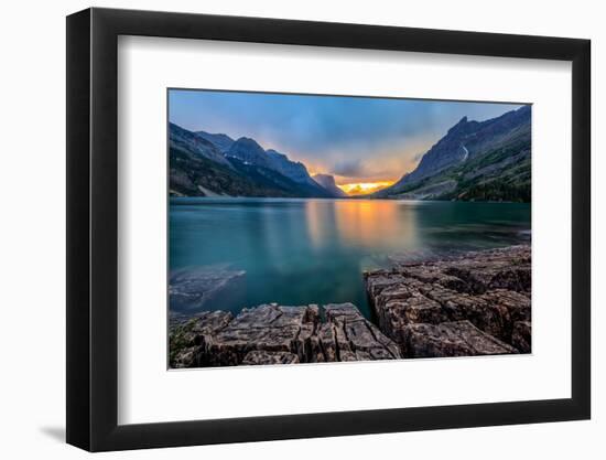 Sunset at St. Mary Lake, Glacier National Park, MT-kan_khampanya-Framed Photographic Print