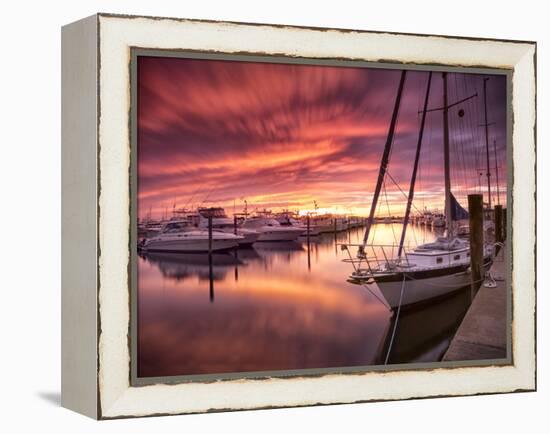 Sunset at Stuart Marina, Florida-Frances Gallogly-Framed Premier Image Canvas